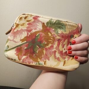 Vintage Floral Cotton Zipper Case
